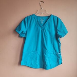 Teal CHEROKEE Scrubs Top Medium